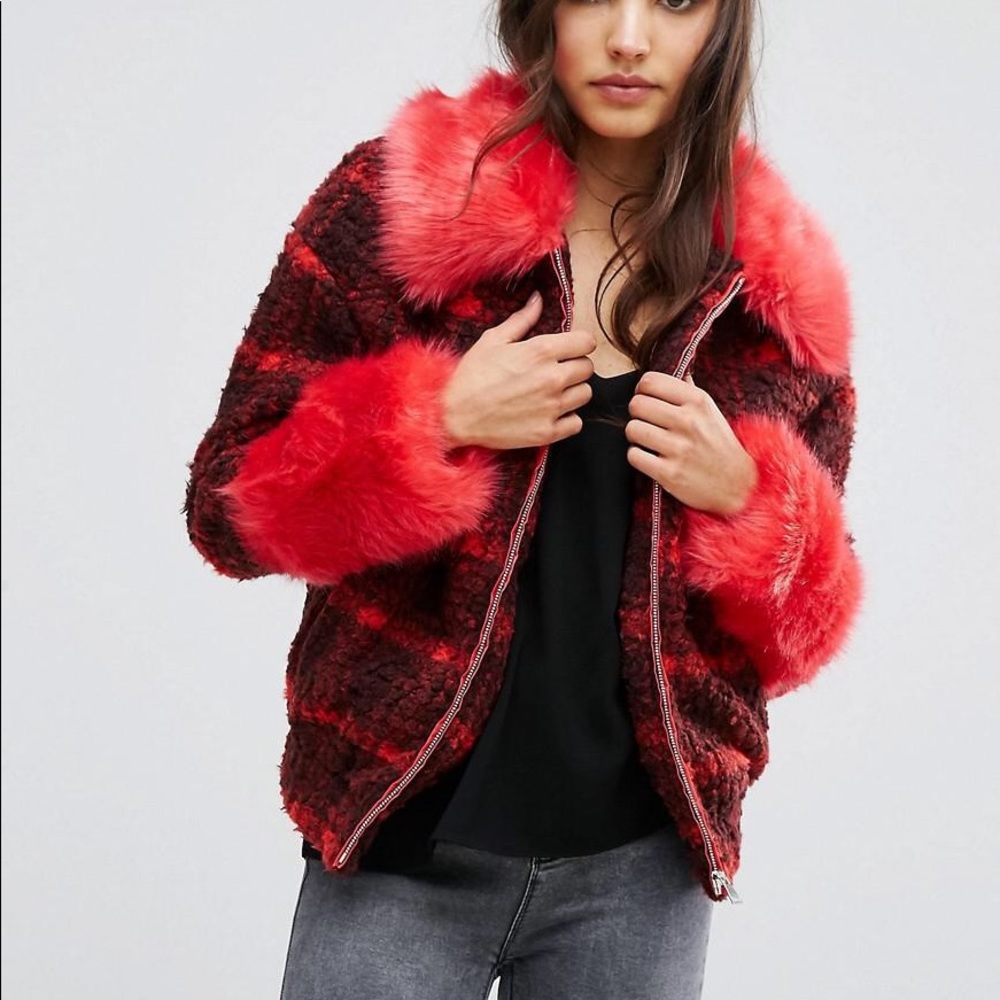 Urban Code London Faux Fur Bomber Jacket